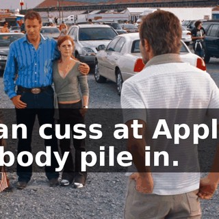 - You can cuss at Applebee's. - Everybody pile in.