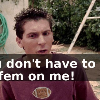 You don't have to get all fem on me!