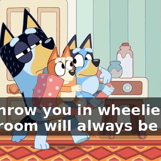 If I throw you in wheelie bin, playroom will always be tidy,