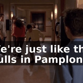 We're just like the bulls in Pamplona.