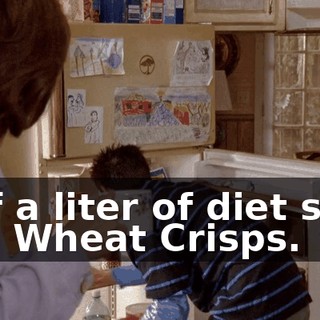 half a liter of diet soda and Wheat Crisps.