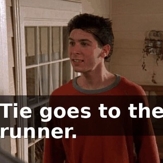 Tie goes to the runner.