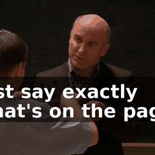 Just say exactly what's on the page.