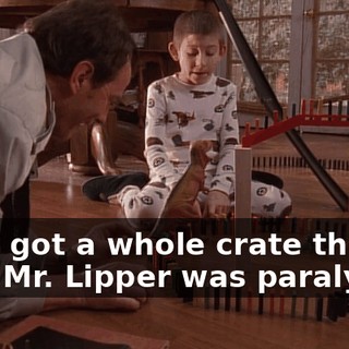 They got a whole crate the year Mr. Lipper was paralyzed.
