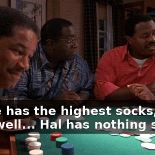 Steve has the highest socks, and Hal, well... Hal has nothing so far.