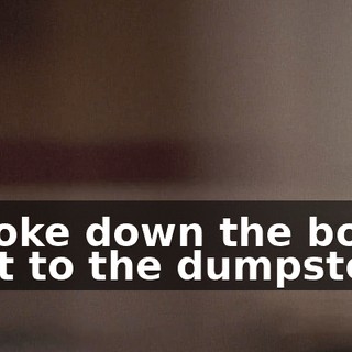 I broke down the boxes next to the dumpster