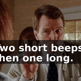 Two short beeps, then one long.