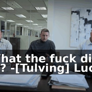 -What the fuck did I do? -[Tulving] Luca.