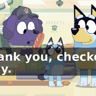 Thank you, checkout lady.