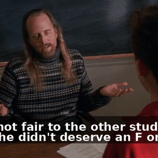 - It's not fair to the other students. - But he didn't deserve an F on this.