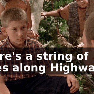 There's a string of trees along Highway 8.