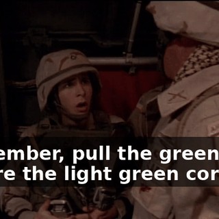 Remember, pull the green cord before the light green cord.