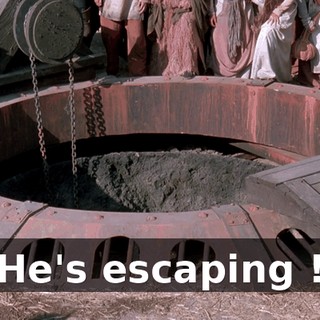 He's escaping !