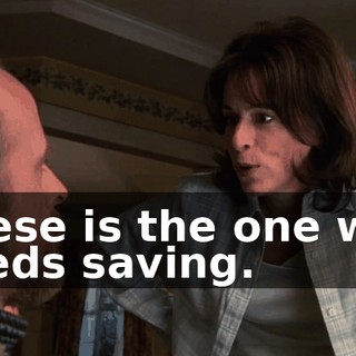 Reese is the one who needs saving.