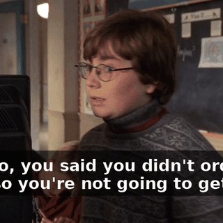 No, no, you said you didn't order a cart so you're not going to get one.