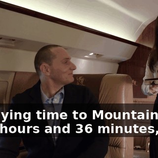 Our flying time to Mountain View is 11 hours and 36 minutes,
