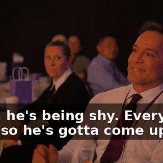 Okay, he's being shy. Everybody clap, so he's gotta come up.