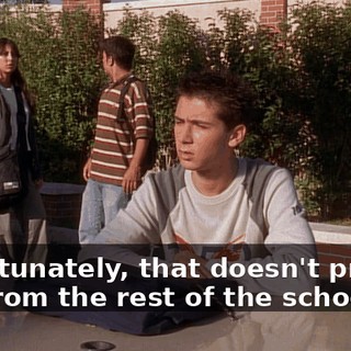 Unfortunately, that doesn't protect him from the rest of the school.