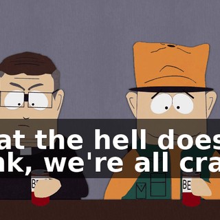 What the hell does he think, we're all crazy?