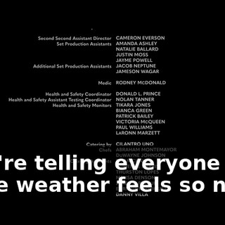 ♪ You're telling everyone "The weather feels so nice" ♪