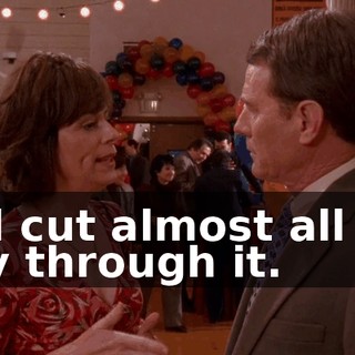 and cut almost all the way through it.