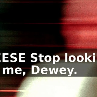 REESE Stop looking at me, Dewey.
