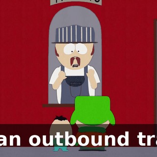 on an outbound train.
