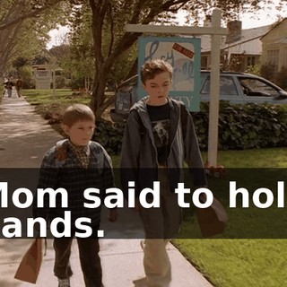 Mom said to hold hands.