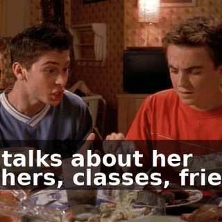 She talks about her teachers, classes, friends.