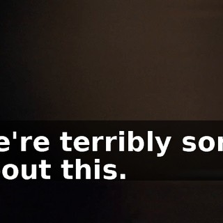 We're terribly sorry about this.