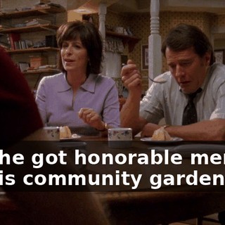 how he got honorable mention for his community gardens?