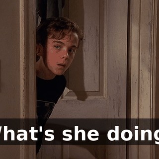 What's she doing?