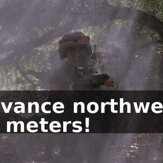 Advance northwest, 20 meters!