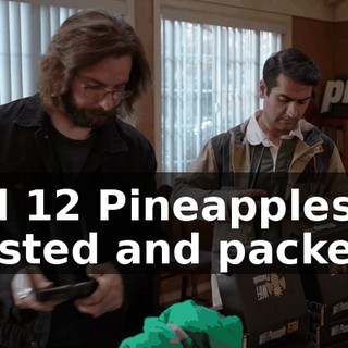 All 12 Pineapples tested and packed.