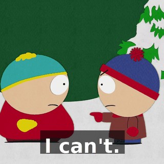 I can't.