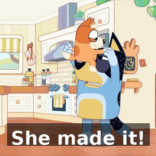 She made it!