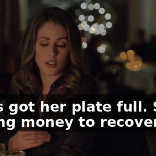 She's got her plate full. She's raising money to recover