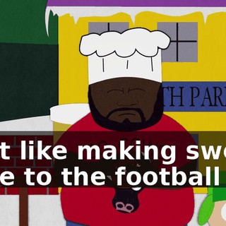 ♪ Just like making sweet love to the football ♪