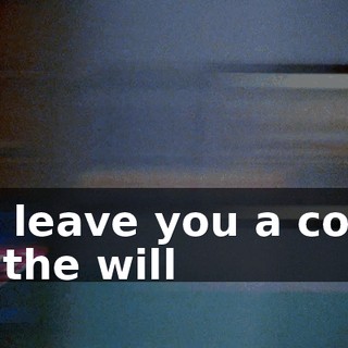 I'll leave you a copy of the will