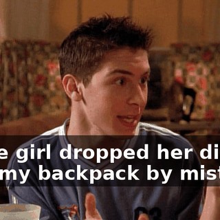 Some girl dropped her diary into my backpack by mistake.