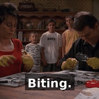 Biting.