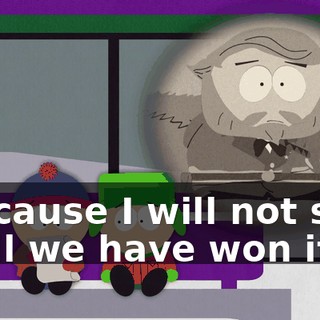 "because I will not stop until we have won it all