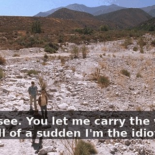 Oh, I see. You let me carry the water, and all of a sudden I'm the idiot?
