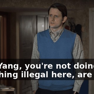 Jian-Yang, you're not doing anything illegal here, are you?
