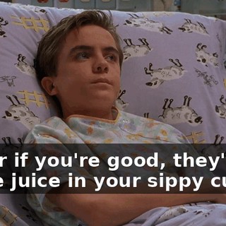 I hear if you're good, they'll put apple juice in your sippy cup.