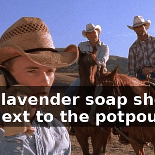 The lavender soap should be next to the potpourri.