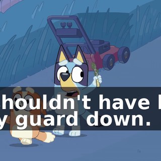 I shouldn't have let my guard down.