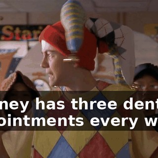 Dabney has three dentist appointments every week.