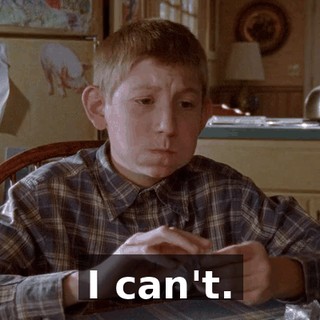 I can't.