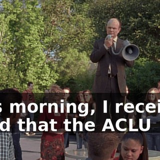 This morning, I received word that the ACLU